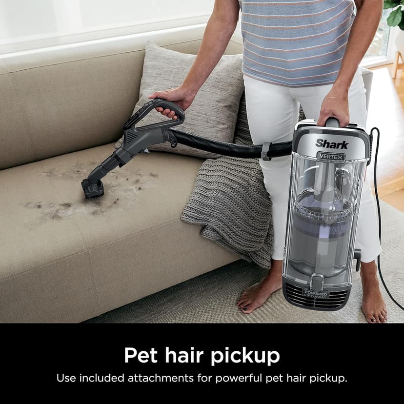 Shark AZ2001AMZ Vertex DuoClean PowerFins Upright Vacuum, with Powered Lift-Away & Self-Cleaning Brushroll, Dark Lilac, 1 qt Dust Cup