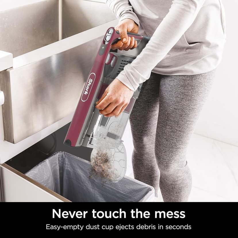 Shark IZ362H Anti-Allergen Cordless Lightweight Stick Vacuum with Self-Cleaning Brushroll,PowerFins,Removable Handheld,Anti-Allergen,40 min runtime,Red + White Towel + Universal Screen Cleaner