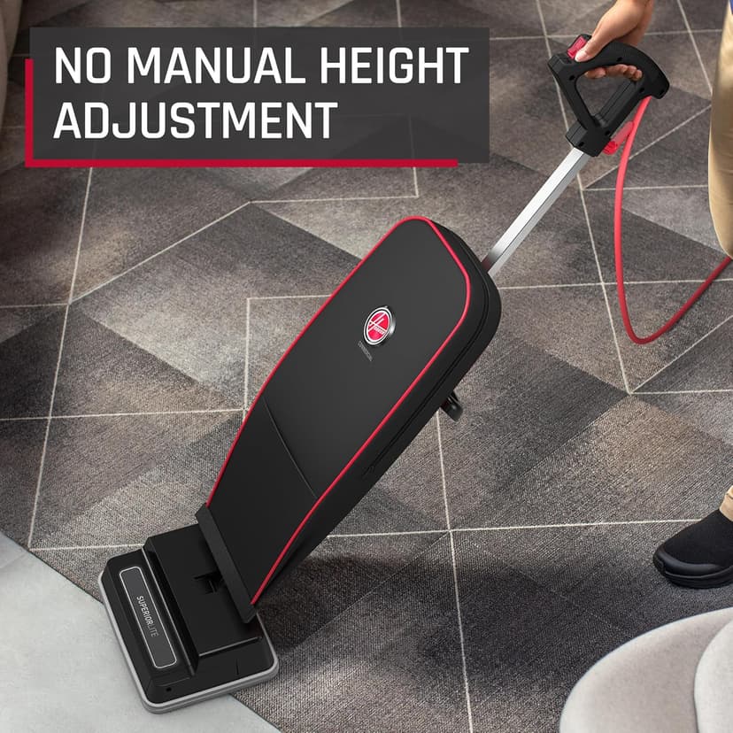 Hoover Commercial Superior Lite Upright Vacuum Cleaner, Bagged Professional Pro Grade, for Carpet and Hard Floor, CH50200, Black