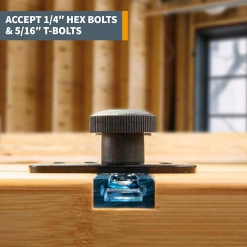 POWERTEC 72054 50 Inch Circular Saw Guide for Circular Saw, Router and Jig Saw, Contractor Straight Edge Clamp Saw Guide, w/Toggle Clamp Mounting Plate and 4-pc Quick Release Horizontal Toggle Clamps