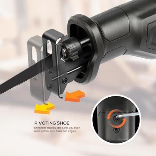 120V Reciprocating Saw, 6.0 Amp Variable Speed Corded Reciprocating Saw with 4/5" Stroke Length, 3000 SPM and 4-1/2" Max for Wood, Metal, PVC Pipe Cutting