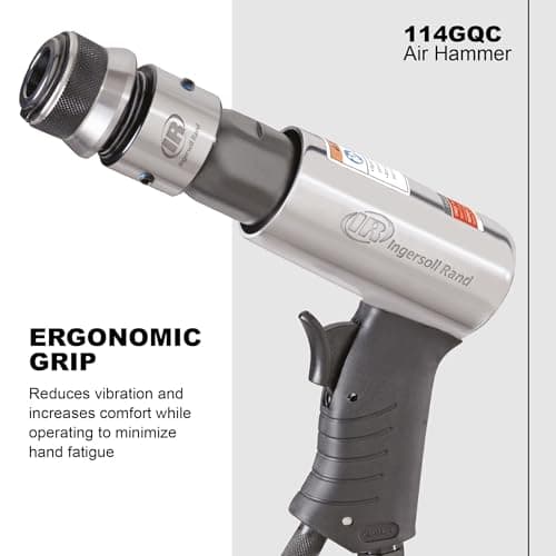 Ingersoll Rand 114GQC Air Hammer - 3 PC Chisel Set with Tapered Punch, Panel Cutter, Flat Chisel, 2-5/8 Inch stroke, 3500 BPM, Lightweight, Compact, Gray