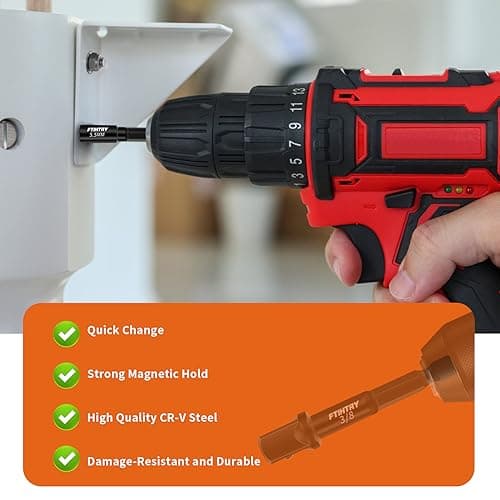 39Pcs Magnetic Nut Driver Set for Impact Drill, Metric & SAE Magnetic Impact Drill Driver Bit, 1/4" Hex Shank, Fully Magnetic Hex Nut Driver Drill Bit Master Kit, Black