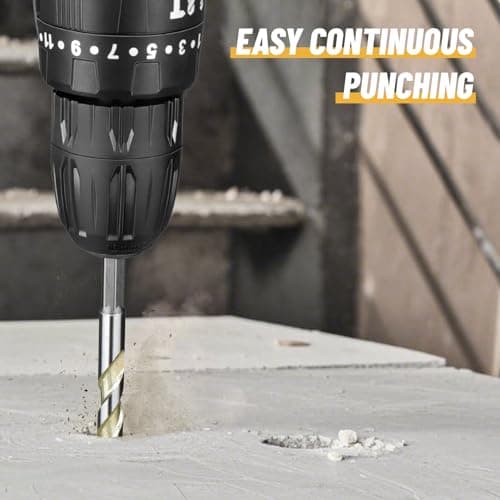 Concrete Drill Bit Set, 8 PCS Masonry Drill Bit Set for Concrete 5/32"-3/8", Industrial Carbide Drill Bits, Shockproof Hex Shank Hammer Drill Bit Set for Cement/Porcelain Tile/Brick/Class/Plastic