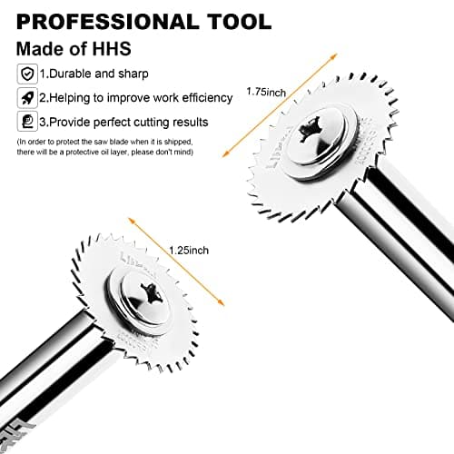 LitKiwi PVC Pipe Inside Cutter(4Pcs Saw Blades) with 1/4" Hex Shank,Plumbing Inside Cutter Internal Plastic Pipe Cutter,1-1/4" & 1-3/4" Or Larger Diameter, with Wire Saw