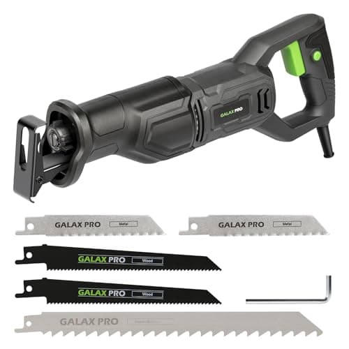 GALAX PRO 120V Reciprocating Saw, 6.0 Amp Variable Speed Corded Reciprocating Saw with1-1/8" Stroke Length, 2800RPM and 6" Max for Wood, Metal, PVC Pipe Cutting