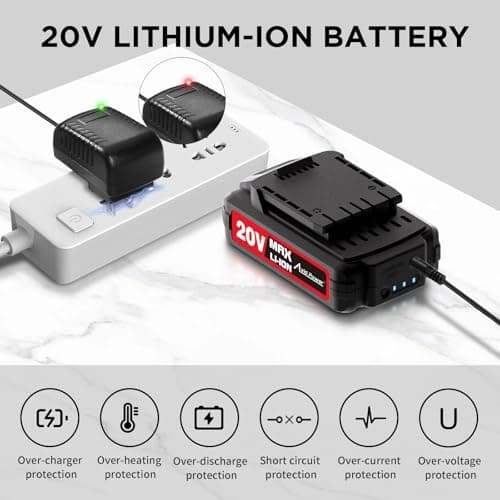 AVID POWER 20V MAX Lithium lon Cordless Drill, Power Drill Set with 3/8-Inch Keyless Chuck, Variable Speed, 16 Position and 22pcs Bits (Black)