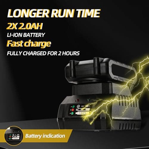 Cordless Impact Wrench, 21V Torque Power Impact Driver, 1/2" Power Impact Wrenches with 2 * 2.0Ah Batteries with 19 Accessories, Electric Impact Motor Variable Speeds for home installation (Blue)