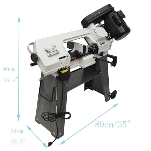 Horizontal Vertical Bandsaw Industrial Metal Band Saw Vertical Cutting Bandsaw with 420W 1/2HP(4P) Motor 0-45° Angle Adjustment Three Speeds for Copper Aluminum Cast Iron Carbon Steel