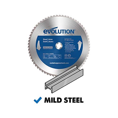 Evolution Power Tools 14BLADEST Blade for Cutting Mild Steel, For Circular and Chop Saws, No Heat, No Burrs & Virtually No Sparks, Carbide-Tipped TCT Blade For Cold Metal Cutting,14-Inch x 66-Tooth