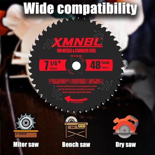 7 1/4 Inch Metal Cutting Saw Blade,Replace for Diablo D0748CF 7 1/4 Inch Metal and Stainless Steel Cutting Saw Blade,Compatible with 7-1/4 Inch Circular Saw,Cermet Carbide,5/8" Arbor,5X Longer Life