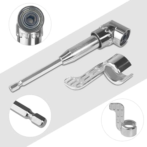 Guyuyii Flexible Drill Bit Extension and 2 Right Angle Drill Attachment Set – For DIY, Technicians and Homeowners, Ideal for Appliance Repair, Furniture and Plumbing, Compatible with Cordless Drills