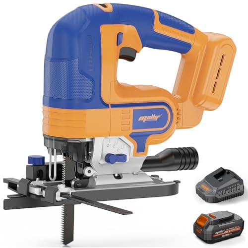 EASTYLE Cordless JigSaw Compatible with DEWALT 20V Battery,with 4Ah Battery & Charger,800-3200 SPM & 4 Cutting Positions,5.3" Wood/0.78" Aluminum Cuts,Dust Collection Port & Dual Safety Lock
