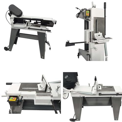 Horizontal Vertical Bandsaw Industrial Metal Band Saw Vertical Cutting Bandsaw with 420W 1/2HP(4P) Motor 0-45° Angle Adjustment Three Speeds for Copper Aluminum Cast Iron Carbon Steel