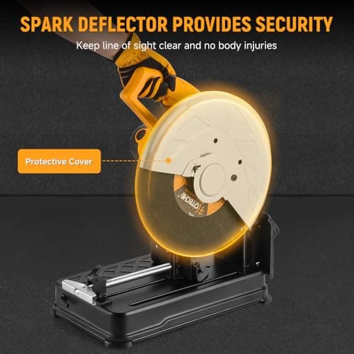 Hoteche 14-Inch Metal Cutting Chop Saw 2100W Heavy-Duty Electric Cut Off Machine with Saw Blade