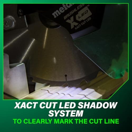 Metabo HPT 18V MultiVolt Cordless 10-Inch Single Bevel Miter Saw, Wide Range of Miter and Bevel Cutting Options, Xact Cut LED Shadow System, Brushless Technology, Tool Body Only, C1810DFAQ4