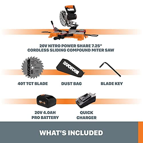 WORX 20V Cordless Sliding Compound Miter Saw