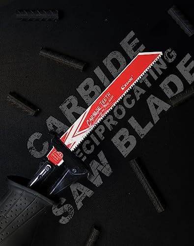 EZARC Carbide Reciprocating Saw Blade R978HM Endurance for Thick Metal, Cast Iron, Alloy Steel 9-Inch 8TPI, 3-Pack