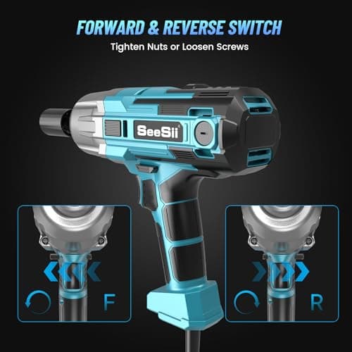 Seesii Electric Impact Wrench Corded, 368Ft-lbs(500N.m) Torque 1/2 inch Impact Gun with 8Amp Cord, 4 Sockets for Car Tire and Home DIY, AC500