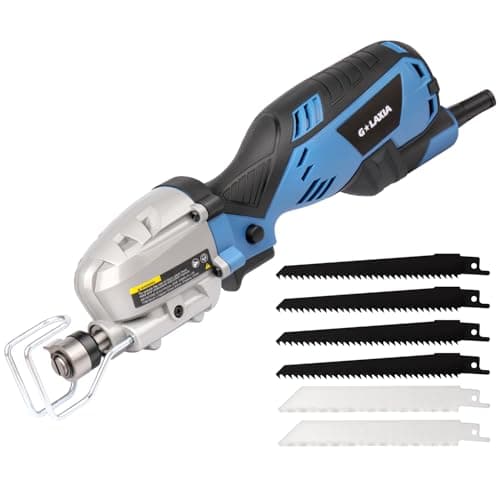 Reciprocating Saw, 5Amp 3000SPM Variable Speed Reciprocating Saw with 1/2" Stroke Length, 6Pcs Blades for Wood, Soft Metal, PVC Pipe Cutting