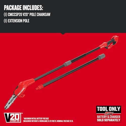CRAFTSMAN V20* Pole Chainsaw, Cordless, Tool-Only (CMCCSP20B)