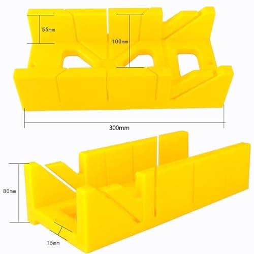 Mitre Box and Saw Set for Wood, Gypsum – Miter Box with 45° & 90° Angle Cuts – Precise Hand Saw with Storage Cutting Guide – Ideal for Molding, Trim, Frame & Baseboard Projects