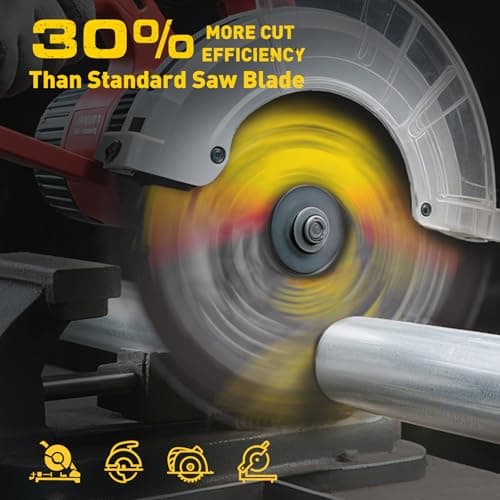 12BLADEST Blade for Cutting Mild Steel with 1" Arbor, for Circular and Chop Saws, No Heat, No Burrs & Virtually No Sparks, Carbide-Tipped TCT Blade for Cold Metal Cutting,12-Inch x 60-Tooth