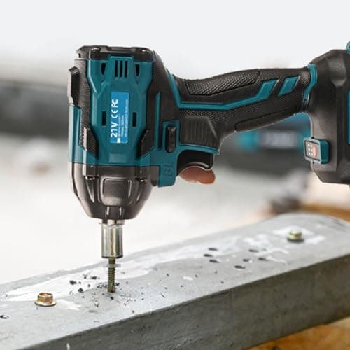 Cordless Impact Wrench, 21V Torque Power Impact Driver, 1/2" Power Impact Wrenches with 2 * 2.0Ah Batteries with 19 Accessories, Electric Impact Motor Variable Speeds for home installation (Blue)