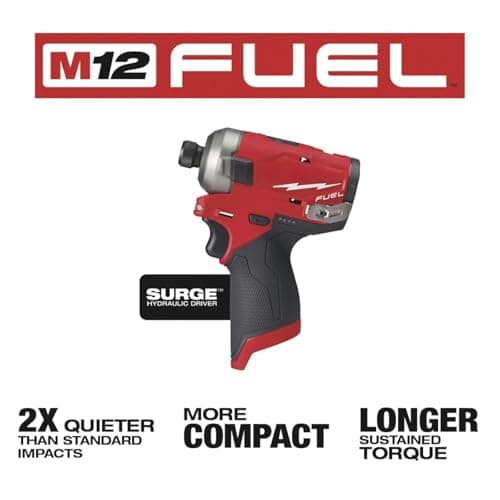 2551-20 for Milwaukee M12 FUEL 1/4" Hex Hydraulic Driver Length 5.2 in Height 6.8 in Width 2.2 in