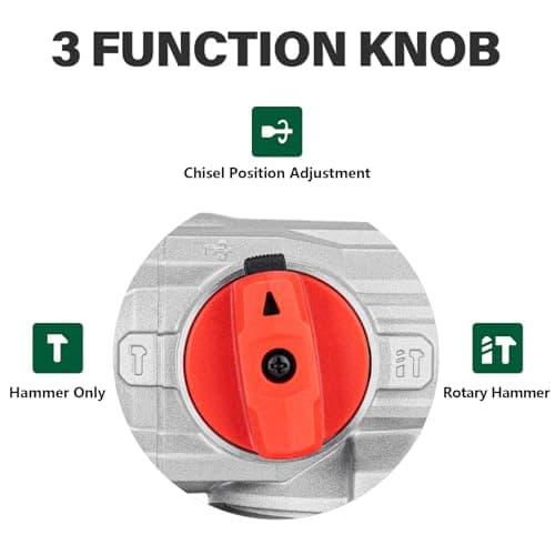 1-1/2" SDS-Max Heavy Duty Rotary Hammer Drill,12.5 Amp 3 Functions Corded Vibration Control Demolition Rotomartillo with Safety Clutch for Concrete,Includes 1 Drill Bits,2 Chisels,Carrying Case