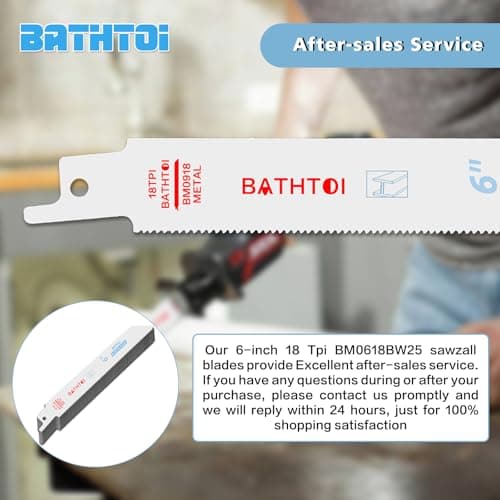 25 Pack 6 Inch 18 Tpi Reciprocating Saw Blades for Sheet Metal, Pipes, Nails Cutting, Profiles Cutting, Bi-Metal Sawzall Blades with 8% Cobalt for Longer Life and Faster Cutting Speed
