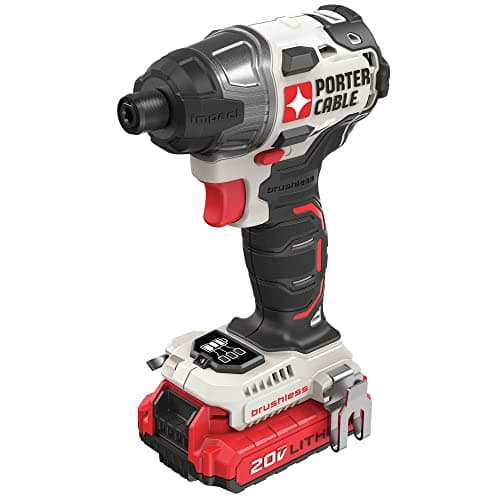 PORTER-CABLE 20V MAX Impact Driver, 1/4 Inch, 2,700 RPM, Battery and Charger Included (PCCK647LB)