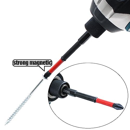 AUTOTOOLHOME 10 Pack Phillips PH2 Magnetic Anti Slip Screwdriver Bit Set 3-1/2" Length TS2 Anti-Slip Long Drill Bits Impact Driver Bits