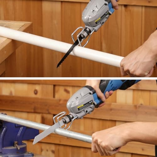 Reciprocating Saw, 5Amp 3000SPM Variable Speed Reciprocating Saw with 1/2" Stroke Length, 6Pcs Blades for Wood, Soft Metal, PVC Pipe Cutting