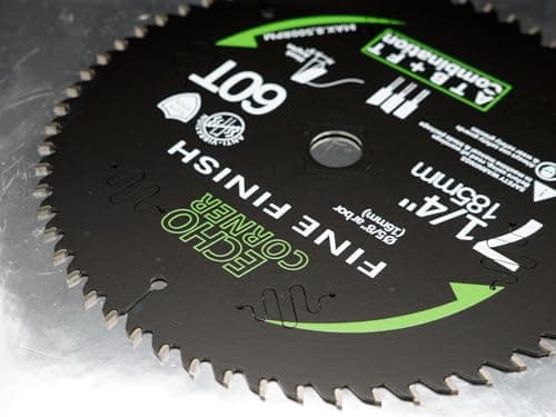 7-1/4 Inch Ultra Finish Circular Saw Blade for Wood, Carbide ATBFT 60T, 5/8" Arbor, Non-Stick Coating