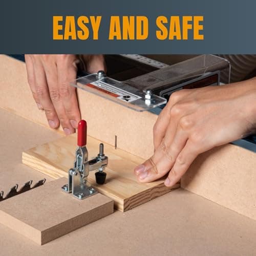 POWERTEC 72054 50 Inch Circular Saw Guide for Circular Saw, Router and Jig Saw, Contractor Straight Edge Clamp Saw Guide, w/Toggle Clamp Mounting Plate and 4-pc Quick Release Horizontal Toggle Clamps