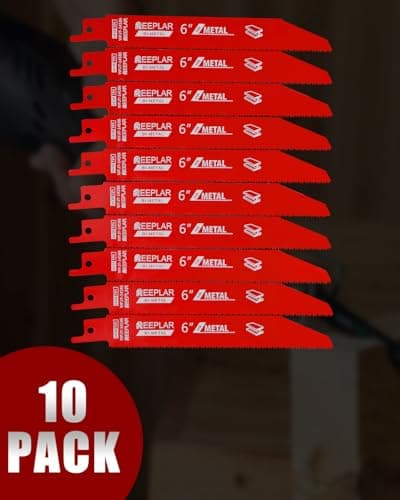 10 Pack 6 inch 14/18 TPI Bi-Metal Auto Dismantling Sawzall Blade for Metal, 6” 18-TPI Reciprocating Saw Blades