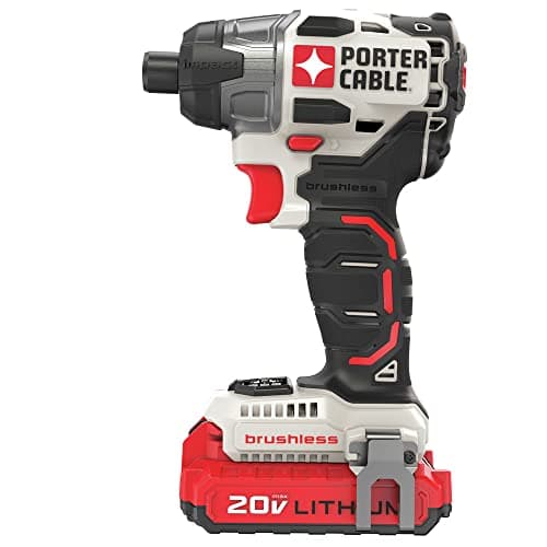 PORTER-CABLE 20V MAX Impact Driver, 1/4 Inch, 2,700 RPM, Battery and Charger Included (PCCK647LB)