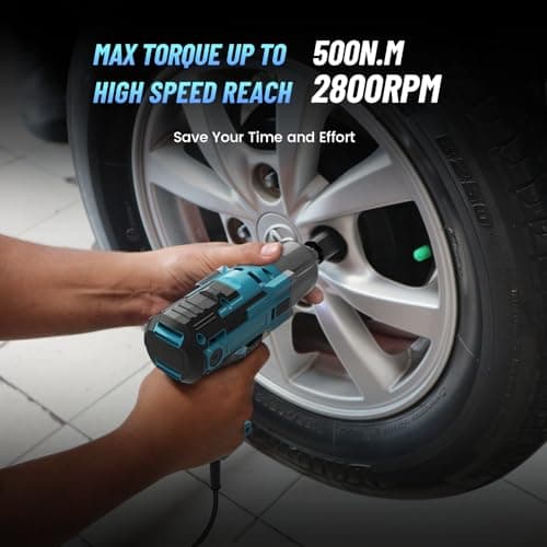 Seesii Electric Impact Wrench Corded, 368Ft-lbs(500N.m) Torque 1/2 inch Impact Gun with 8Amp Cord, 4 Sockets for Car Tire and Home DIY, AC500