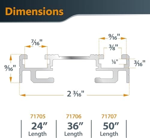 POWERTEC 72054 50 Inch Circular Saw Guide for Circular Saw, Router and Jig Saw, Contractor Straight Edge Clamp Saw Guide, w/Toggle Clamp Mounting Plate and 4-pc Quick Release Horizontal Toggle Clamps