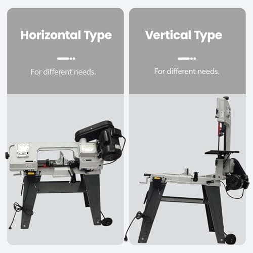 Horizontal Vertical Bandsaw Industrial Metal Band Saw Vertical Cutting Bandsaw with 420W 1/2HP(4P) Motor 0-45° Angle Adjustment Three Speeds for Copper Aluminum Cast Iron Carbon Steel