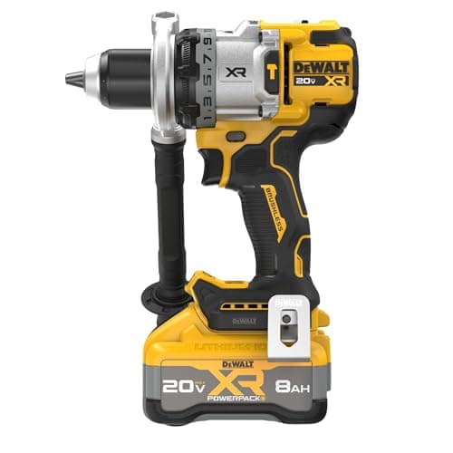DEWALT 20V MAX XR 1/2 Inch Cordless Hammer Drill Kit with 8AH Battery and Charger (DCD1007WW1)
