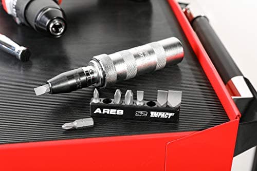ARES 70013-8-Piece S2 Steel Impact Driver Bit Set - Includes Phillips 1,2,3,4 and Slotted 1/4-Inch, 5/16-Inch, 3/8-Inch and 1/2-Inch Bits - High Alloy S2 Steel Construction