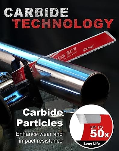 EZARC Carbide Reciprocating Saw Blade R978HM Endurance for Thick Metal, Cast Iron, Alloy Steel 9-Inch 8TPI, 3-Pack