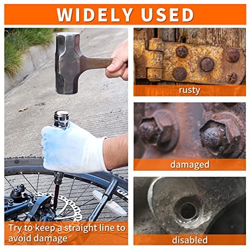 Hand Manual Reversible 1/2-inch 3/8-inch Impact Driver Set Extractor-13PCS Impact Screwdriver S2 Steel Disengage Rusted Fasteners or Frozen Bolts