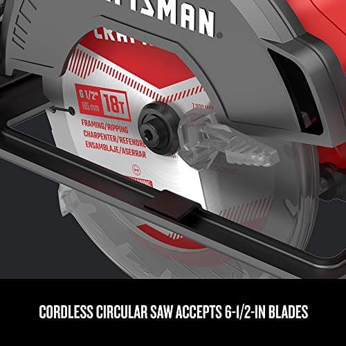 CRAFTSMAN V20 Cordless Circular Saw, 6-1/2 inch, Bare Tool Only (CMCS500B)