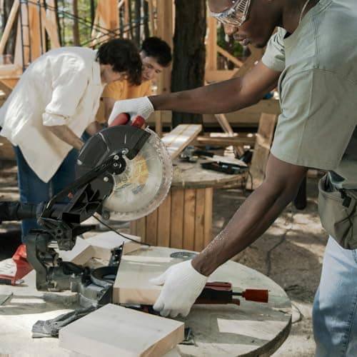 2025 Upgrade Miter Saw 10”, Chop Saws For Woodworking With 15-Amp Power Motor, 40t Tct Blade, 0-45°Mitre & Bevel, Compound Miter Saw For All Skill Levels Wood Work