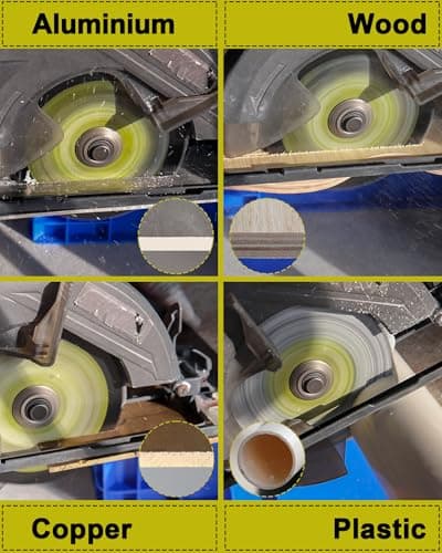 HSS Circular Saw Blade 5-1/2 Inch 130 Tooth SANLEETEK Cutting Plywood, OSB, Paneling, Vinyl Siding, Non-Ferrous Metals, Plastic, Copper, Aluminum with 5/8" Arbor, with 1/2" 3/8" Washer - 3 Pack