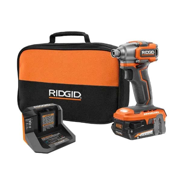 RIDGID 18V SubCompact Brushless Cordless Impact Driver Kit with (1) 2.0 Ah Battery,