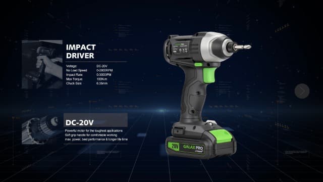 GALAX PRO Cordless Drill Driver/Impact Driver with 1pcs 1.3Ah Lithium-Ion Batteries, Charger Kit, 11pcs Accessories and Tool Bag